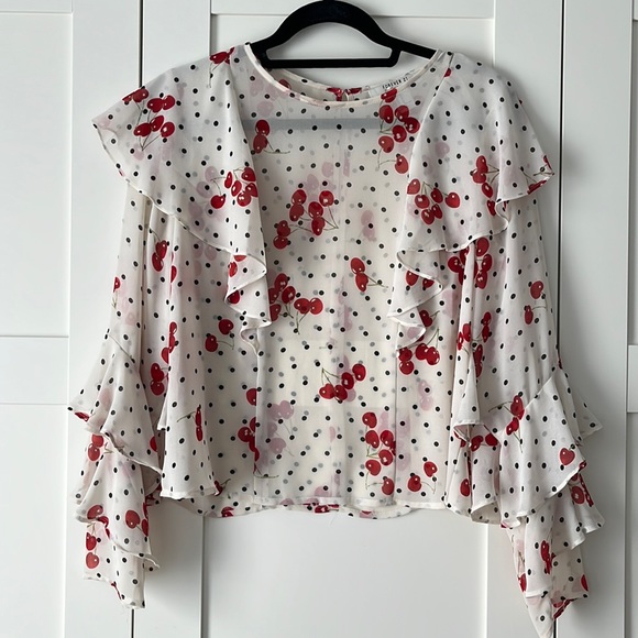 F21 Cherry Blouse - Picture 1 of 3